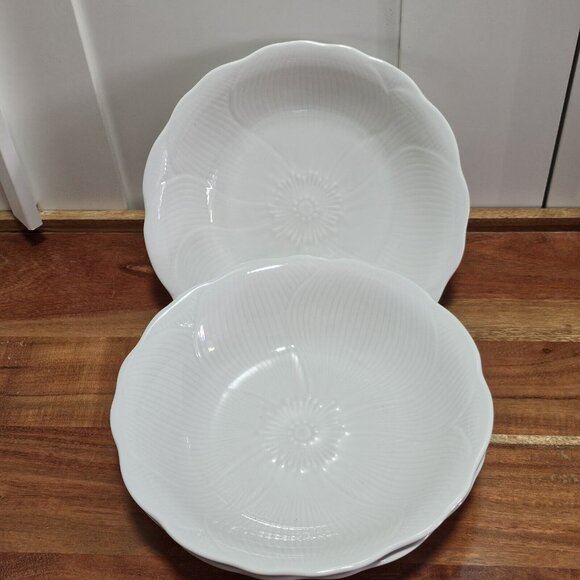 4) Mikasa Magnolia Coupe Soup Bowls 7.75" flower emboss Spring Line Larry Laslo - Picture 6 of 10